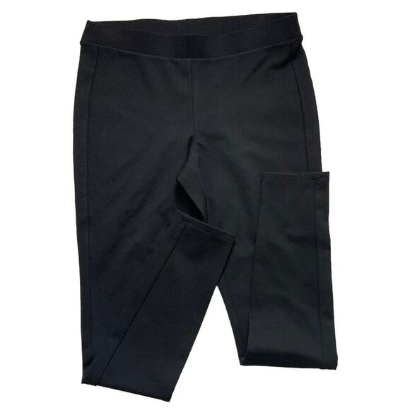 Joan Vass High Rise Pants Womens Medium Skinny Leg Stretch Black Trouser NWT - Picture 7 of 10